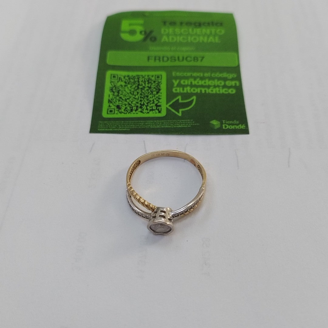 ANILLO, SOLITARIO ORO 10 K 2.1 GRMS (SEMINUEVO)