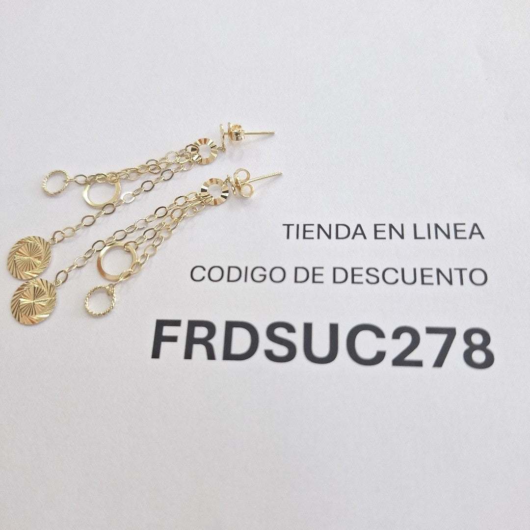 ARETES PAR ORO 14 K 2.7 GRMS (SEMINUEVO)