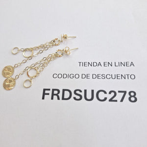 ARETES PAR ORO 14 K 2.7 GRMS (SEMINUEVO)