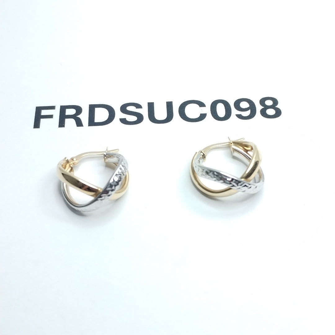 ARRACADAS PAR ORO COMBINADO 14 K 2.7 GRMS (SEMINUEVO)
