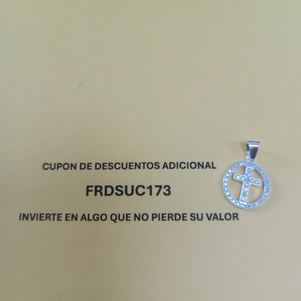 DIJE CRUZ C/CIRCONIAS PLATA .925 2.5 GR (NUEVO)