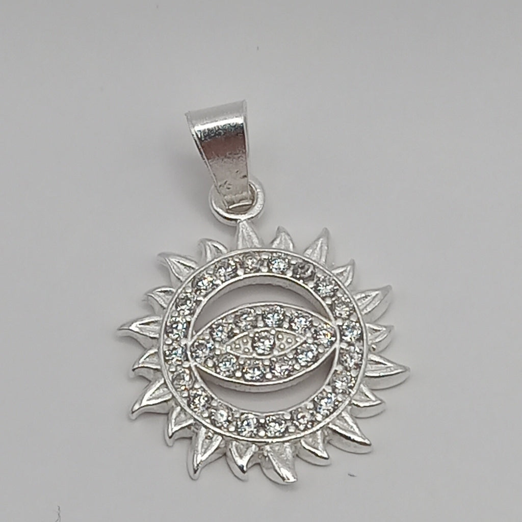 DIJE OJO MAGICO CON CIRCONIAS PLATA .925 2.1 GR (NUEVO)