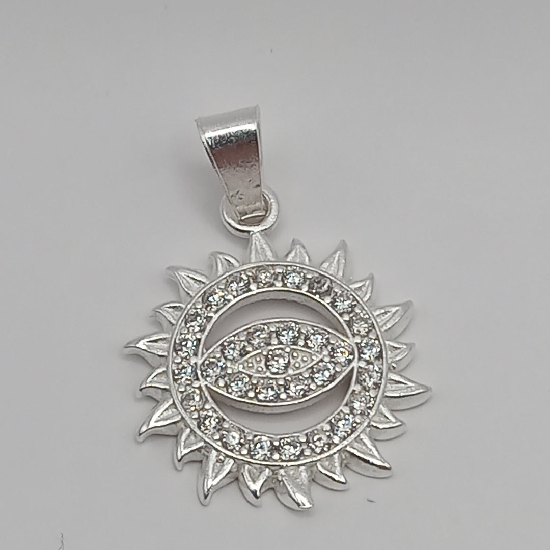 DIJE OJO MAGICO CON CIRCONIAS PLATA .925 2.1 GR (NUEVO)