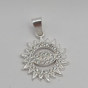 DIJE OJO MAGICO CON CIRCONIAS PLATA .925 2.1 GR (NUEVO)