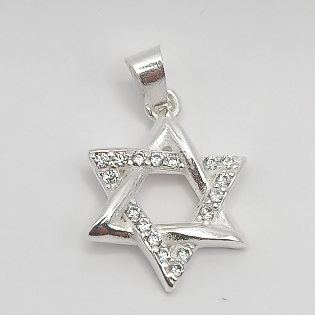 DIJE ESTRELLA DE DAVID C/CIRCONIAS PLATA .925 2.6 GR (NUEVO)