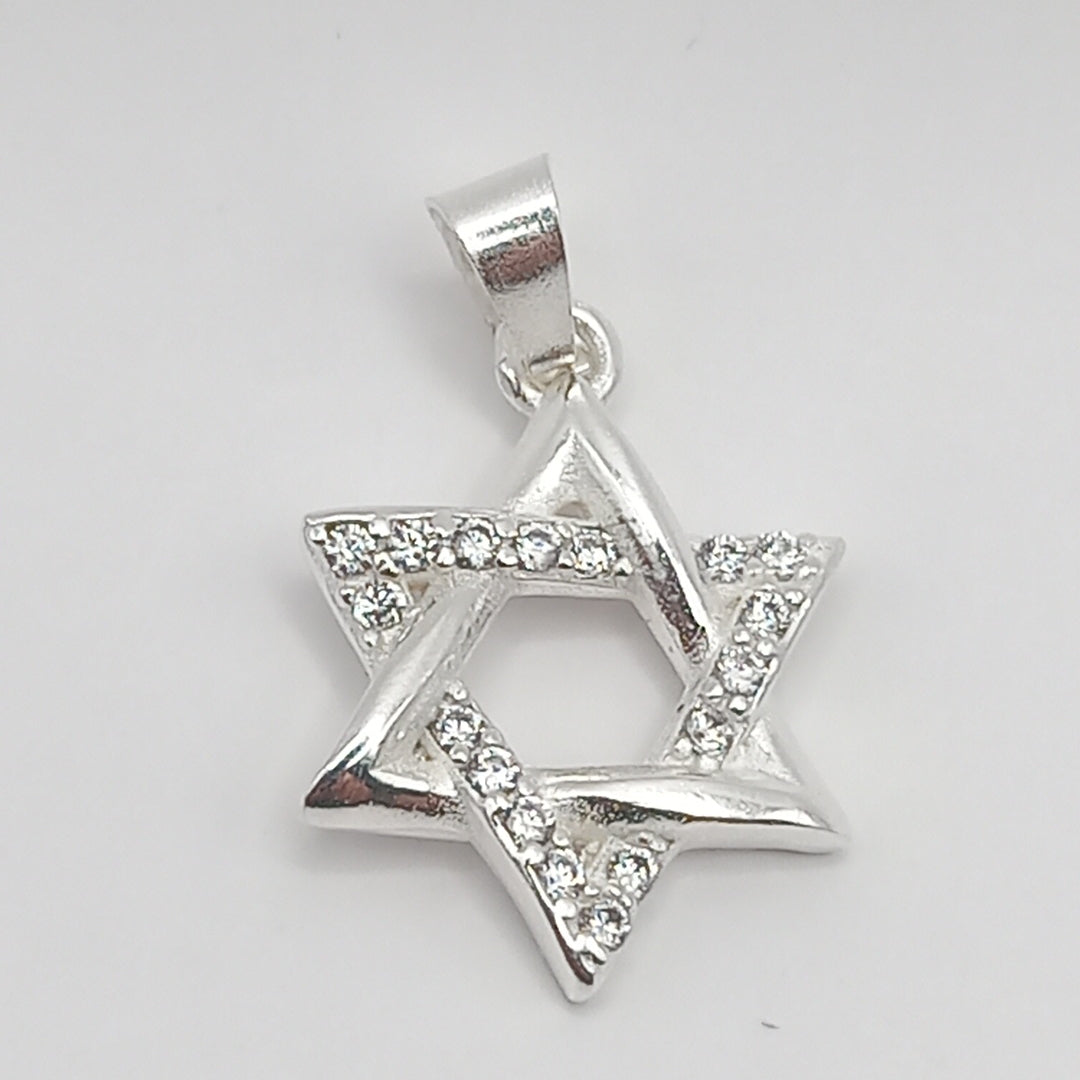 DIJE ESTRELLA DE DAVID C/CIRCONIAS PLATA .925 2.6 GR (NUEVO)