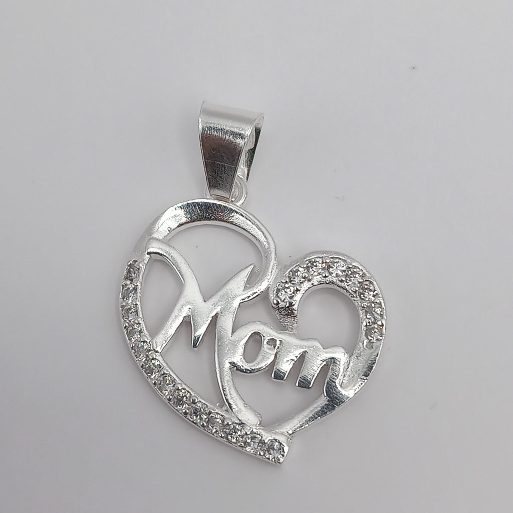 DIJE CORAZON C/CIRCONIAS PLATA .925 3.1 GR (NUEVO)
