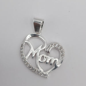 DIJE CORAZON C/CIRCONIAS PLATA .925 3.1 GR (NUEVO)