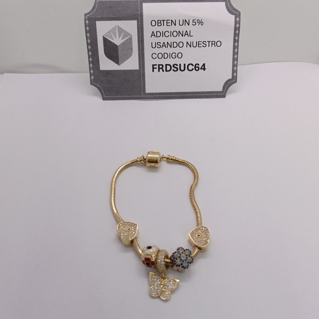 PULSERA CHARM ORO 14K 16.3 (NUEVO)