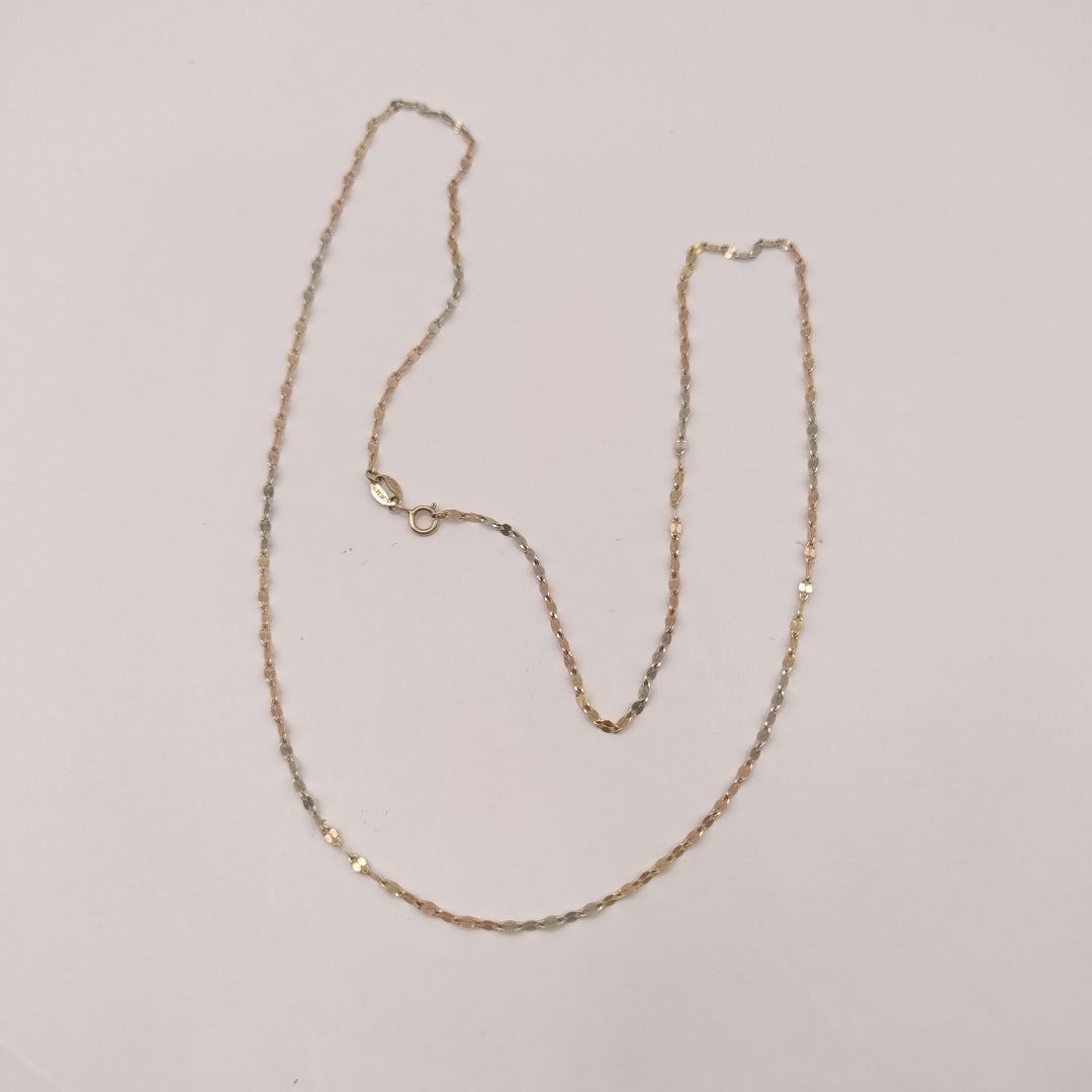 CADENA ORO COMBINADO 8 K 1.6 GRMS (SEMINUEVO)