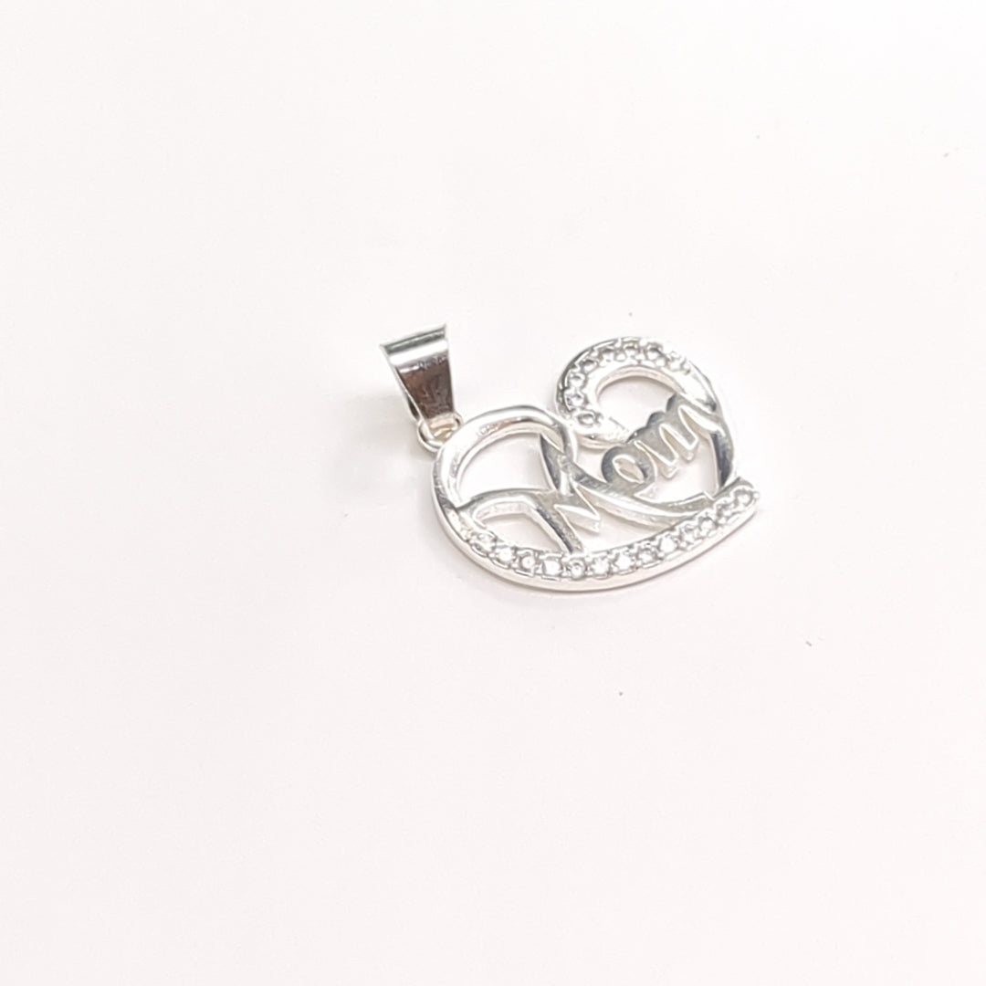 DIJE CORAZON C/CIRCONIAS PLATA .925 3.1 GR (NUEVO)