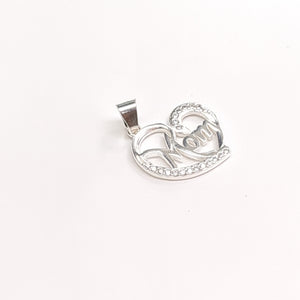 DIJE CORAZON C/CIRCONIAS PLATA .925 3.1 GR (NUEVO)