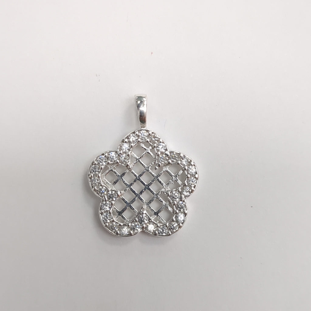DIJE FLOR CON CIRCONIAS PLATA .925 1.7 GR (NUEVO)