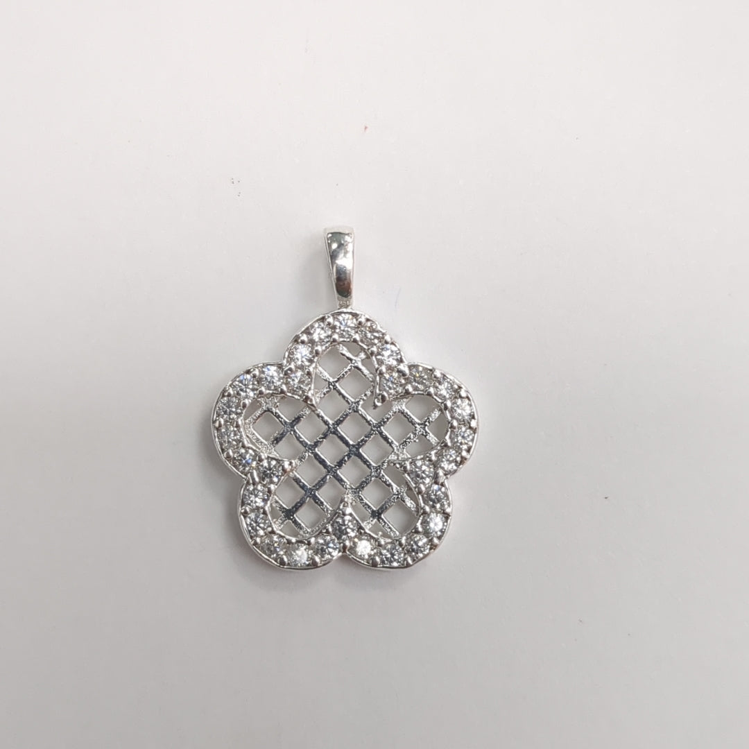 DIJE FLOR CON CIRCONIAS PLATA .925 1.7 GR (NUEVO)