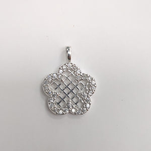 DIJE FLOR CON CIRCONIAS PLATA .925 1.7 GR (NUEVO)