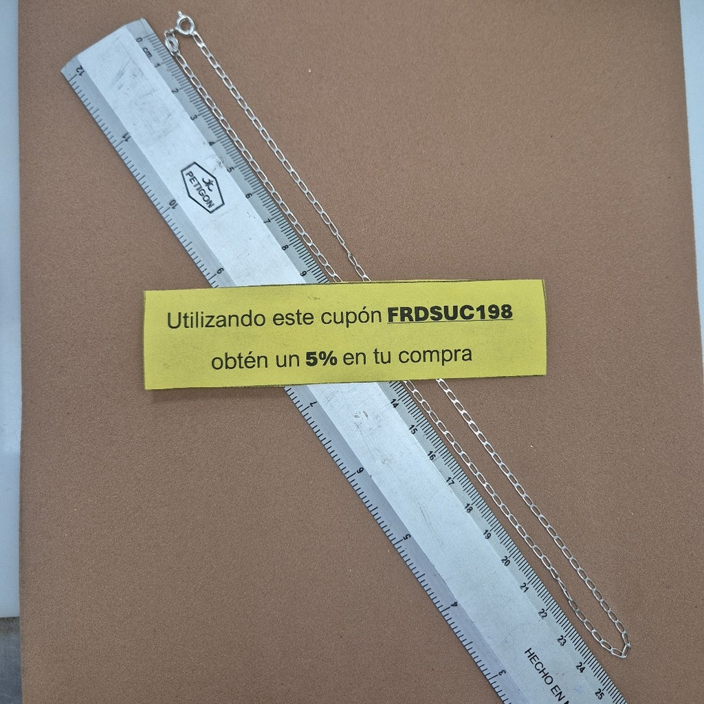 CADENA TEJIDO ESLABONES PLATA .925 50 CM 2.7 GR (NUEVO)