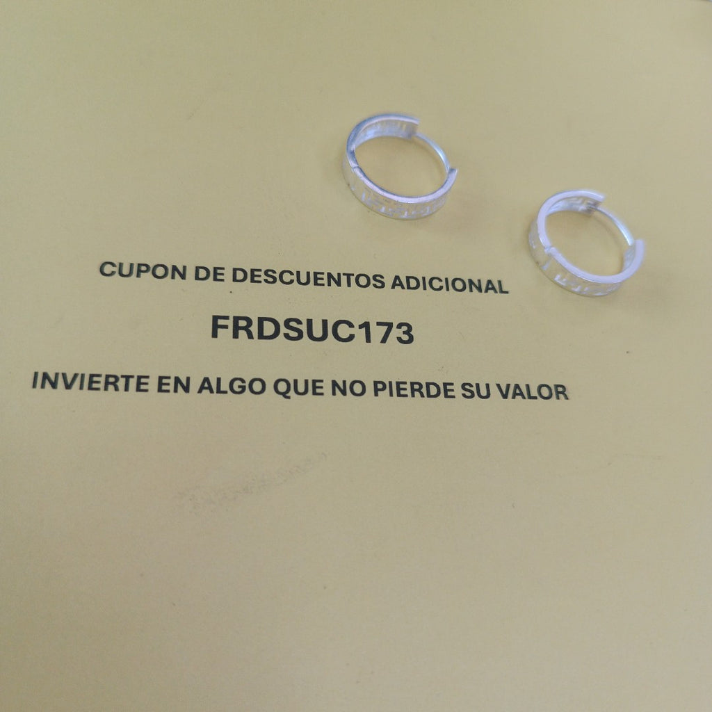 ARETES ARRACADAS GRECAS PLATA .925 4.23 GR (NUEVO)