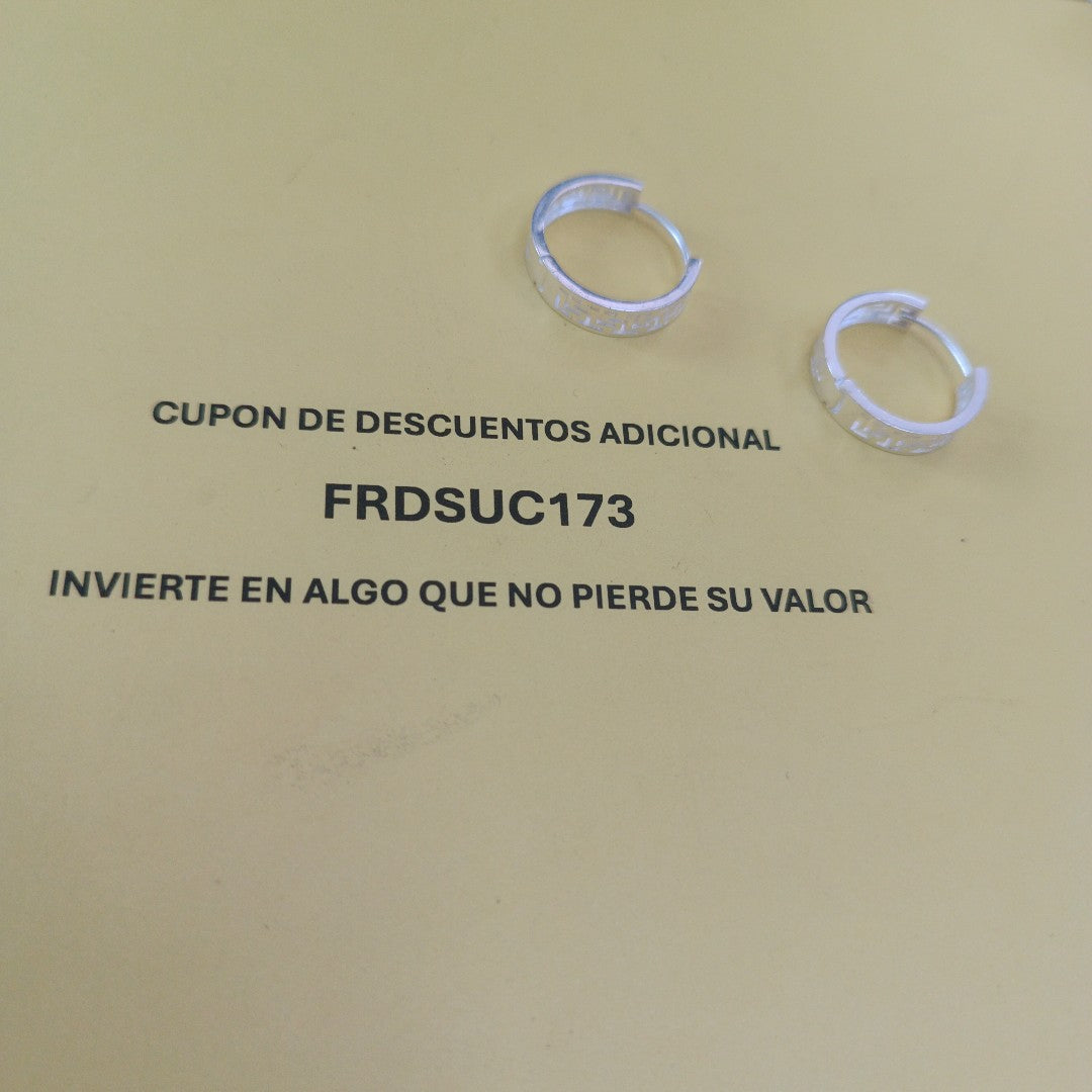 ARETES ARRACADAS GRECAS PLATA .925 4.23 GR (NUEVO)