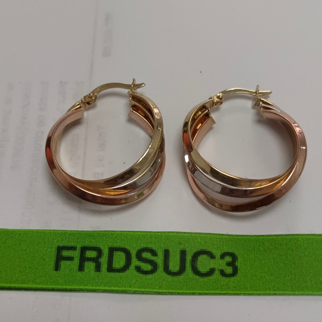 ARRACADAS PAR ORO, ORO COMBINADO 10 K 3 GRMS (SEMINUEVO)