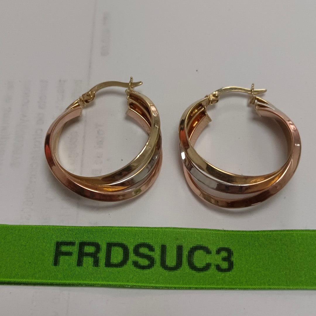 ARRACADAS PAR ORO, ORO COMBINADO 10 K 3 GRMS (SEMINUEVO)