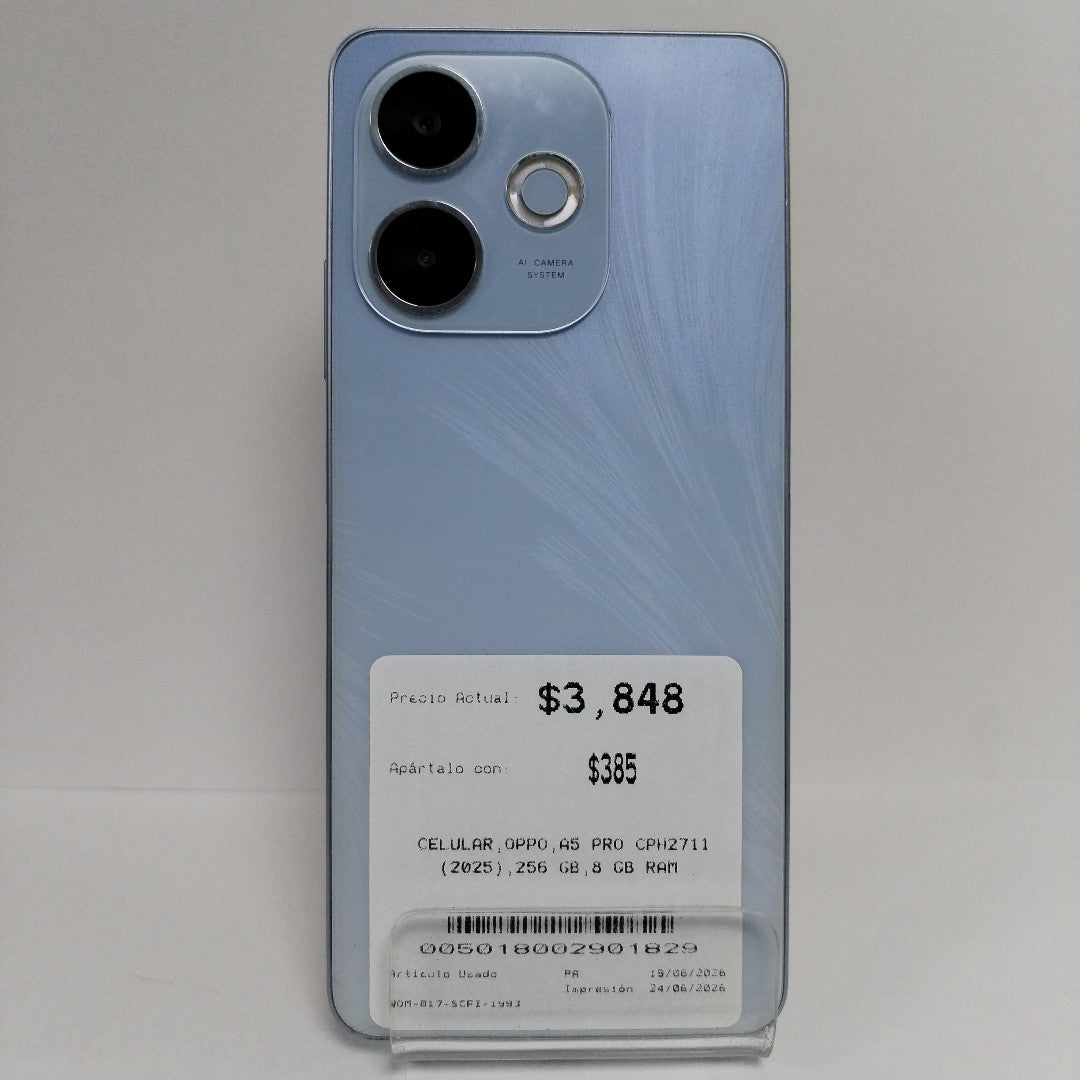 CELULAR OPPO A5 PRO CPH2711 (2025) 256 GB 8 GB RAM (SEMINUEVO)