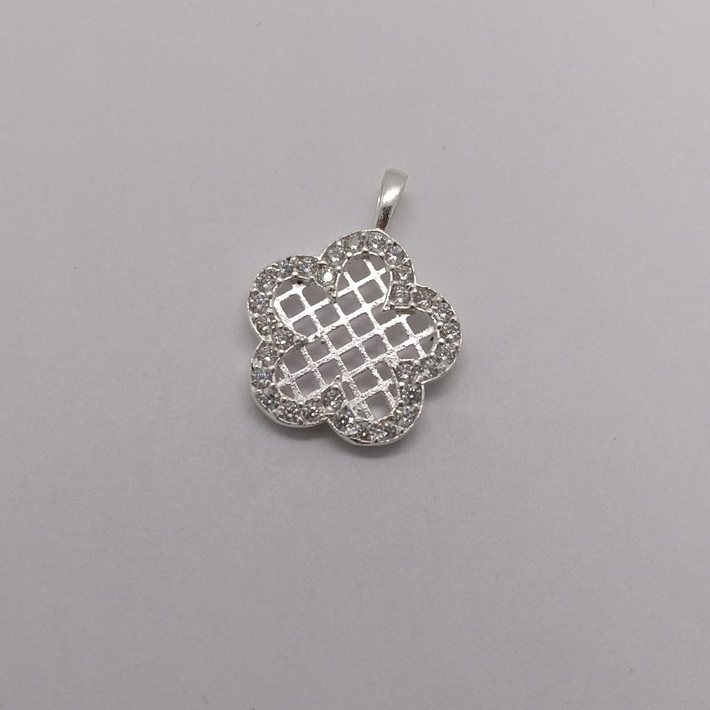 DIJE FLOR CON CIRCONIAS PLATA .925 1.7 GR (NUEVO)