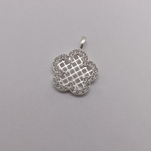 DIJE FLOR CON CIRCONIAS PLATA .925 1.7 GR (NUEVO)