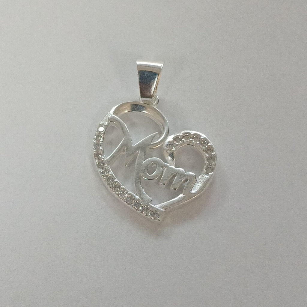 DIJE CORAZON C/CIRCONIAS PLATA .925 3.1 GR (NUEVO)