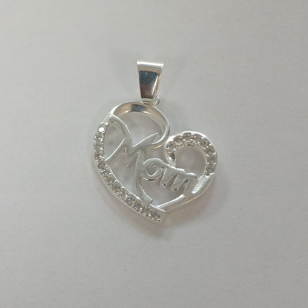 DIJE CORAZON C/CIRCONIAS PLATA .925 3.1 GR (NUEVO)