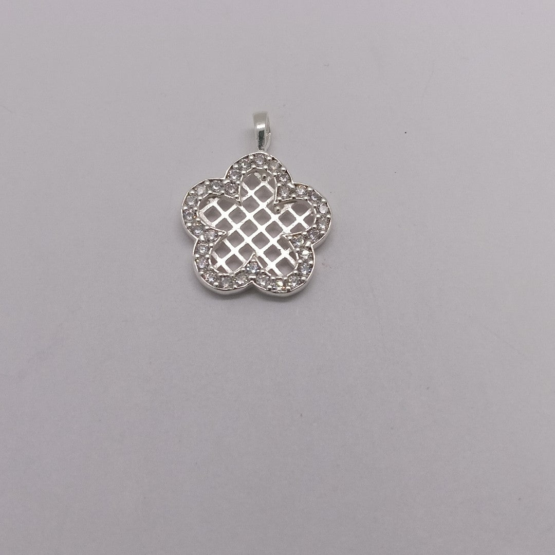 DIJE FLOR CON CIRCONIAS PLATA .925 1.7 GR (NUEVO)