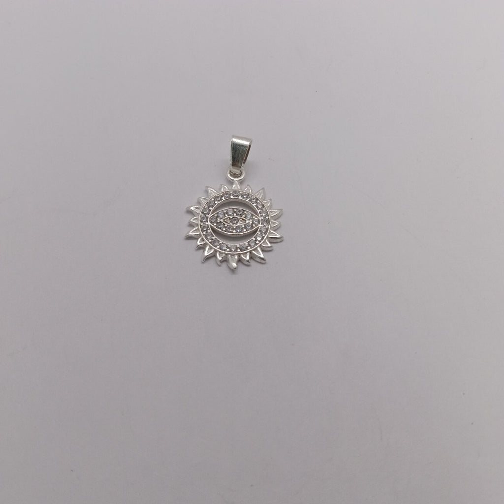 DIJE OJO MAGICO CON CIRCONIAS PLATA .925 1.9 GR (NUEVO)