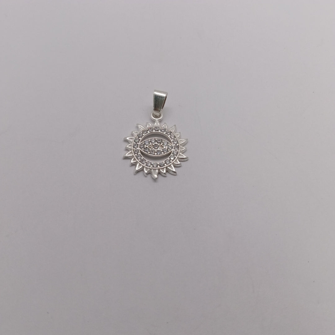 DIJE OJO MAGICO CON CIRCONIAS PLATA .925 1.9 GR (NUEVO)