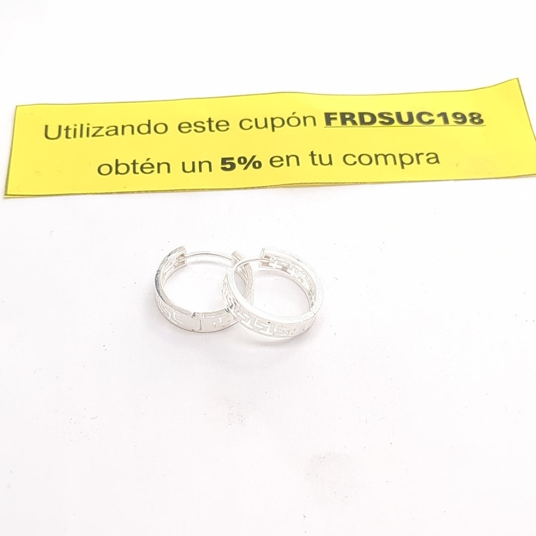 ARETES ARRACADAS GRECAS PLATA .925 4.23 GR (NUEVO)