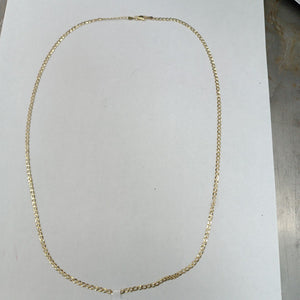 CADENAS TEJIDO BARBADA ORO 14K 60 CM 5.4 GR (NUEVO)