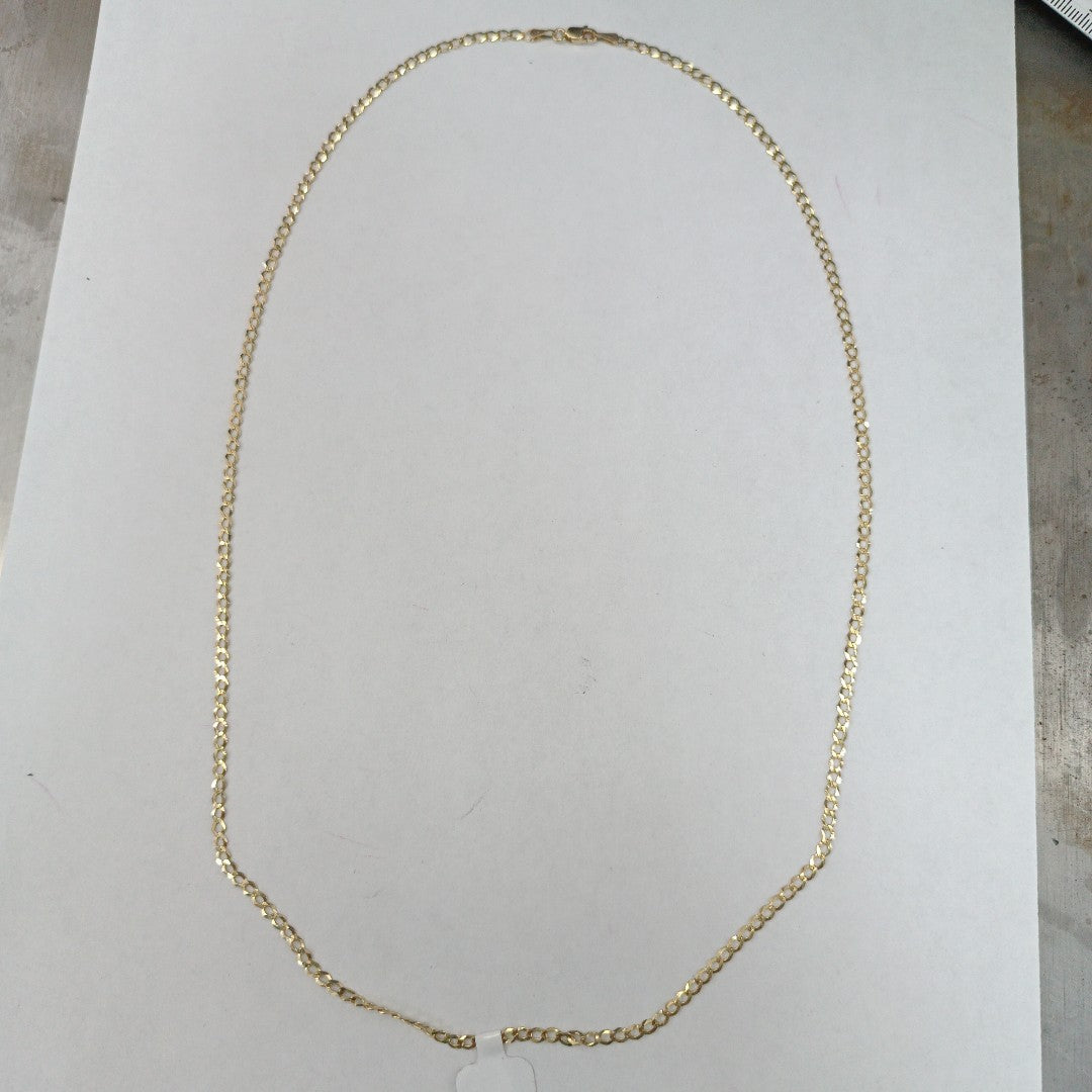 CADENAS TEJIDO BARBADA ORO 14K 60 CM 5.4 GR (NUEVO)