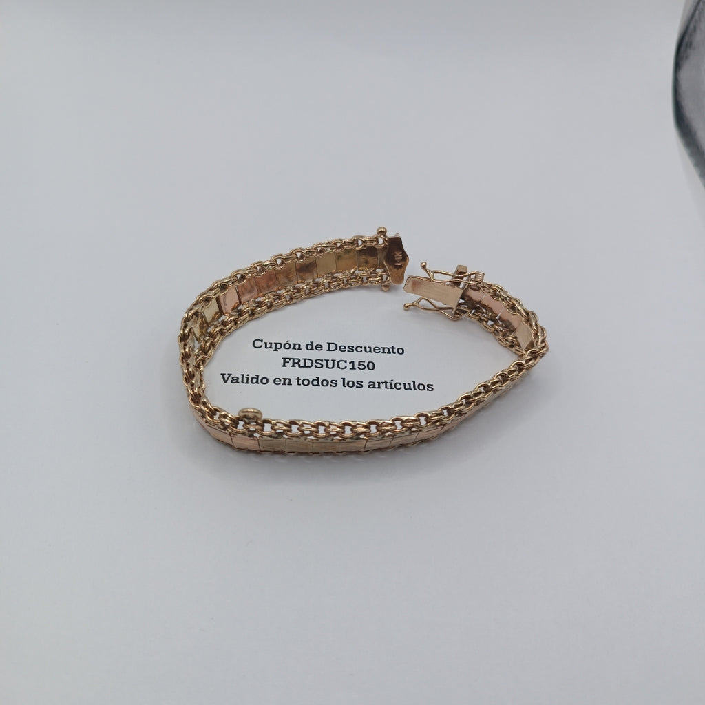 PULSERA ORO COMBINADO 14 K 28,40 GRMS (SEMINUEVO)