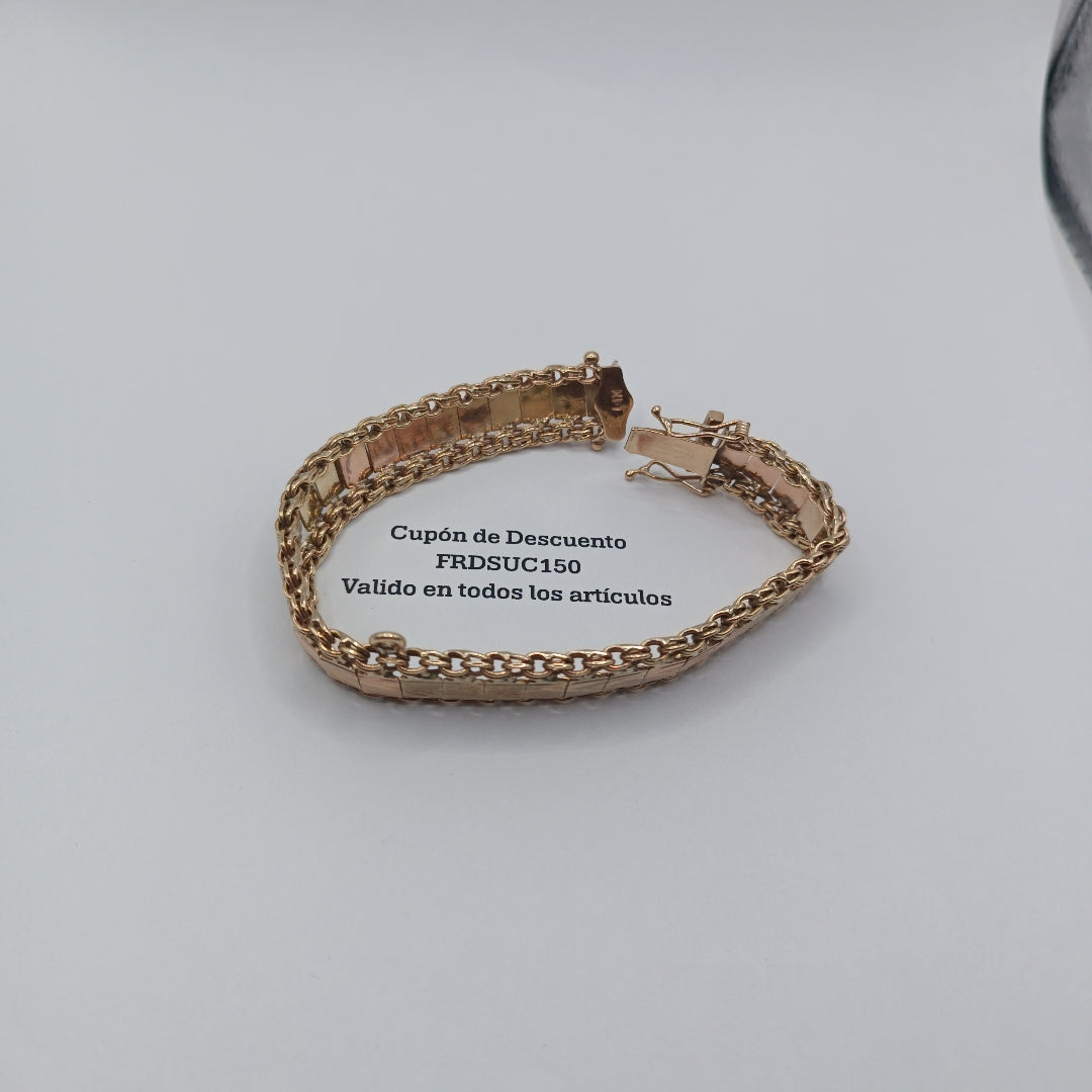 PULSERA ORO COMBINADO 14 K 28,40 GRMS (SEMINUEVO)