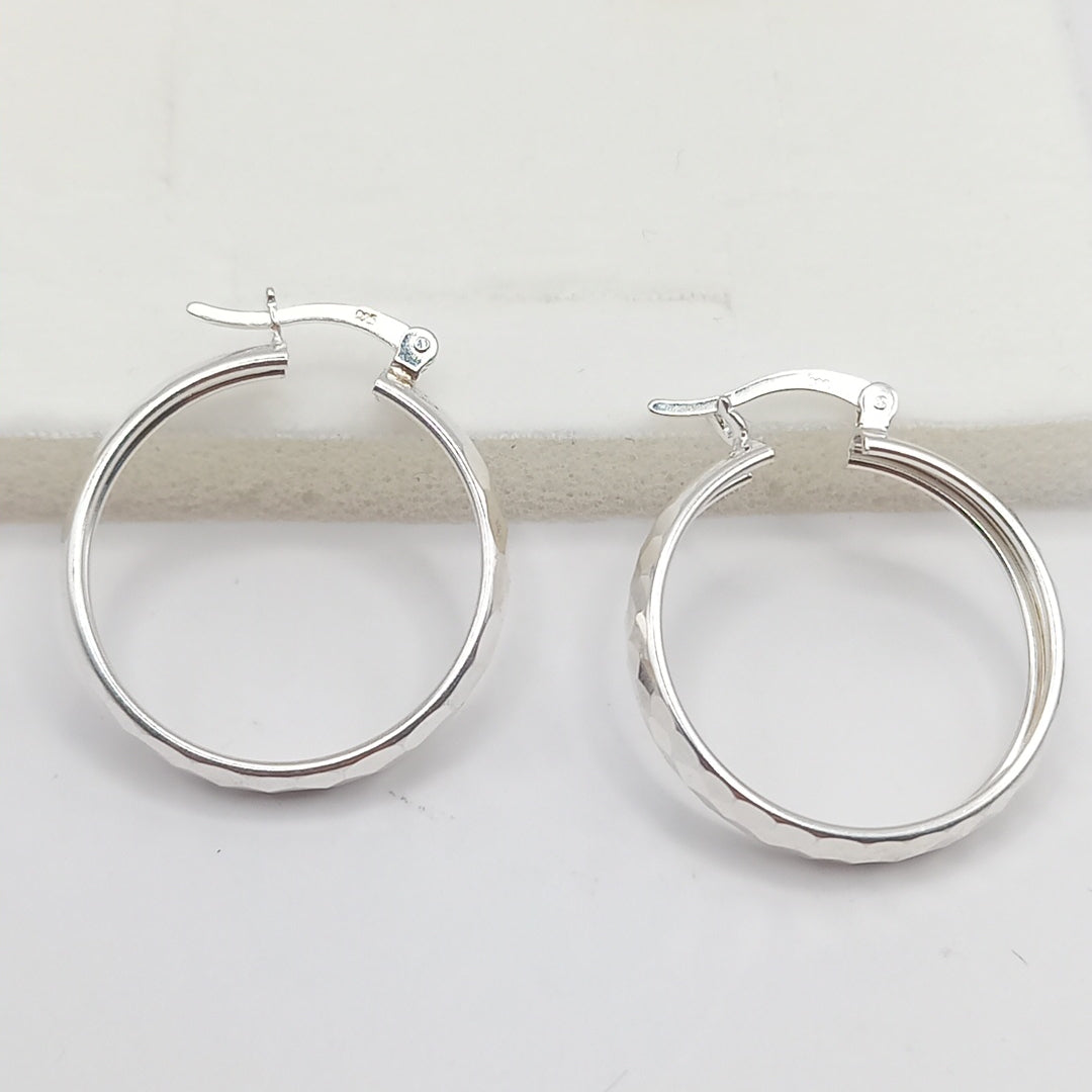 ARETES ARRACADAS FACETADAS PLATA .925 2.5 GR (NUEVO)