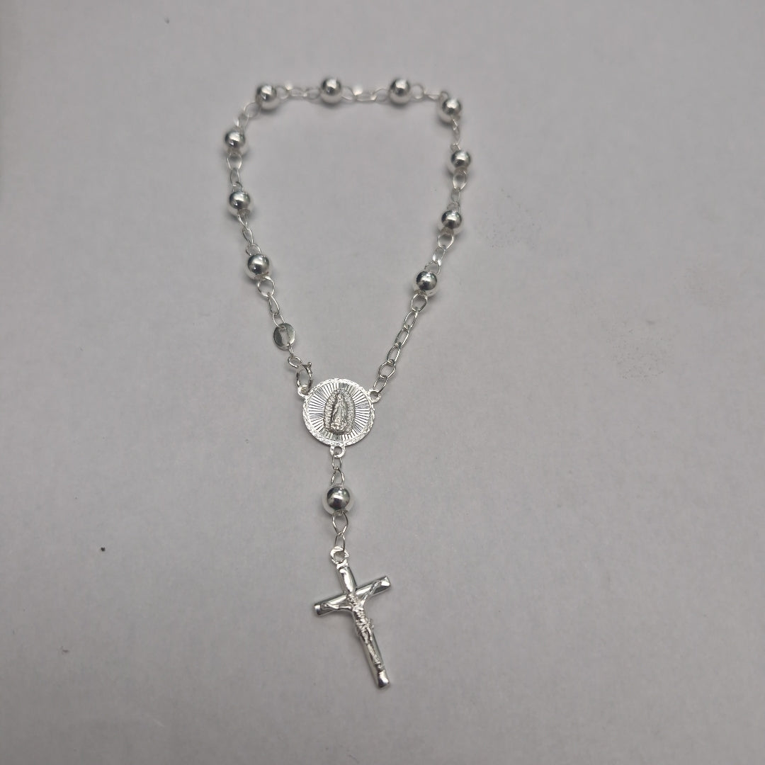 PULSERA TIPO ROSARIO PLATA .925 18 CM 4.12 GR (NUEVO)