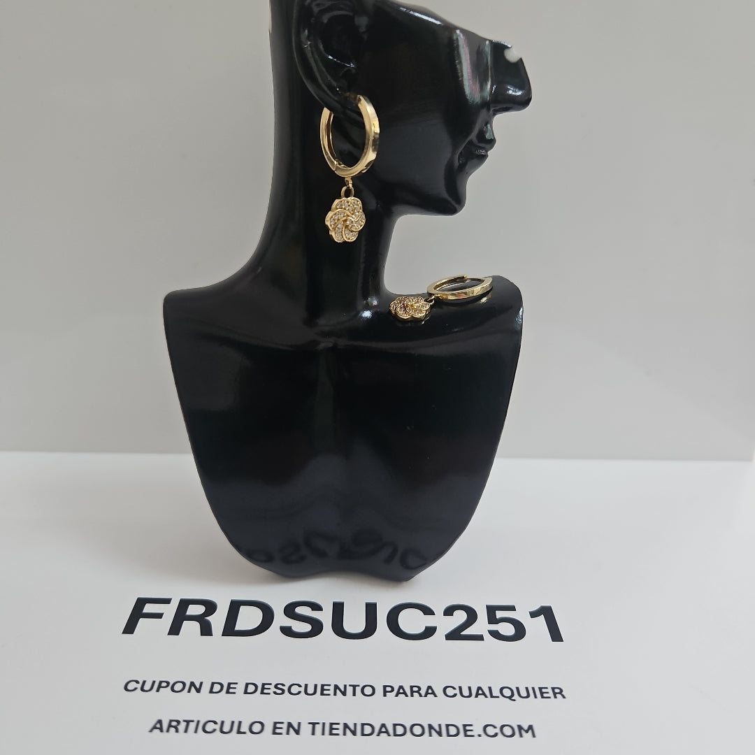 ARRACADAS PAR ORO 14 K 3 GRMS (SEMINUEVO)