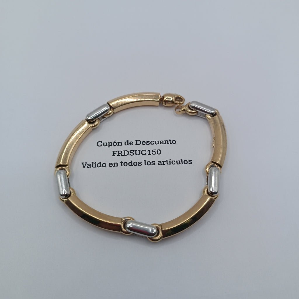 PULSERA ORO COMBINADO 14 K 19,60 GRMS (SEMINUEVO)