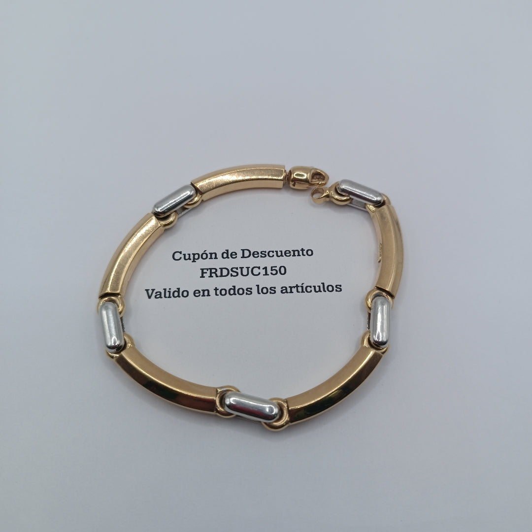 PULSERA ORO COMBINADO 14 K 19,60 GRMS (SEMINUEVO)