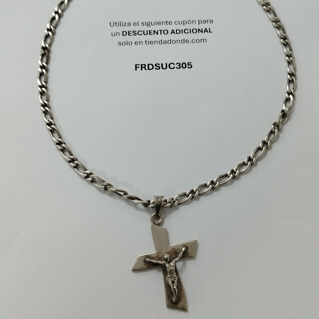 CADENA, CRUCIFIJO PLATA 54.8 GRMS (SEMINUEVO)
