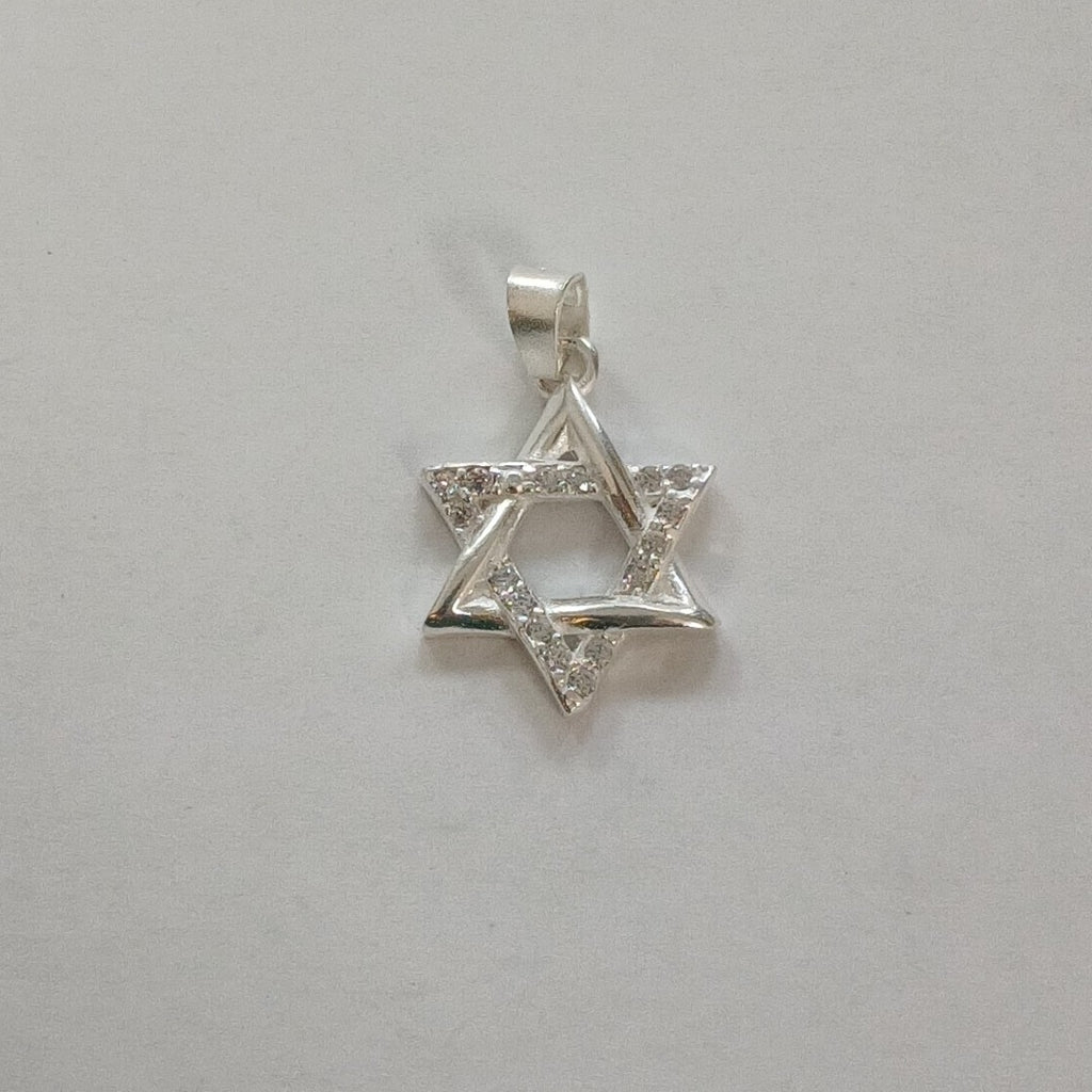 DIJE ESTRELLA DE DAVID C/CIRCONIAS PLATA .925 2.6 GR (NUEVO)