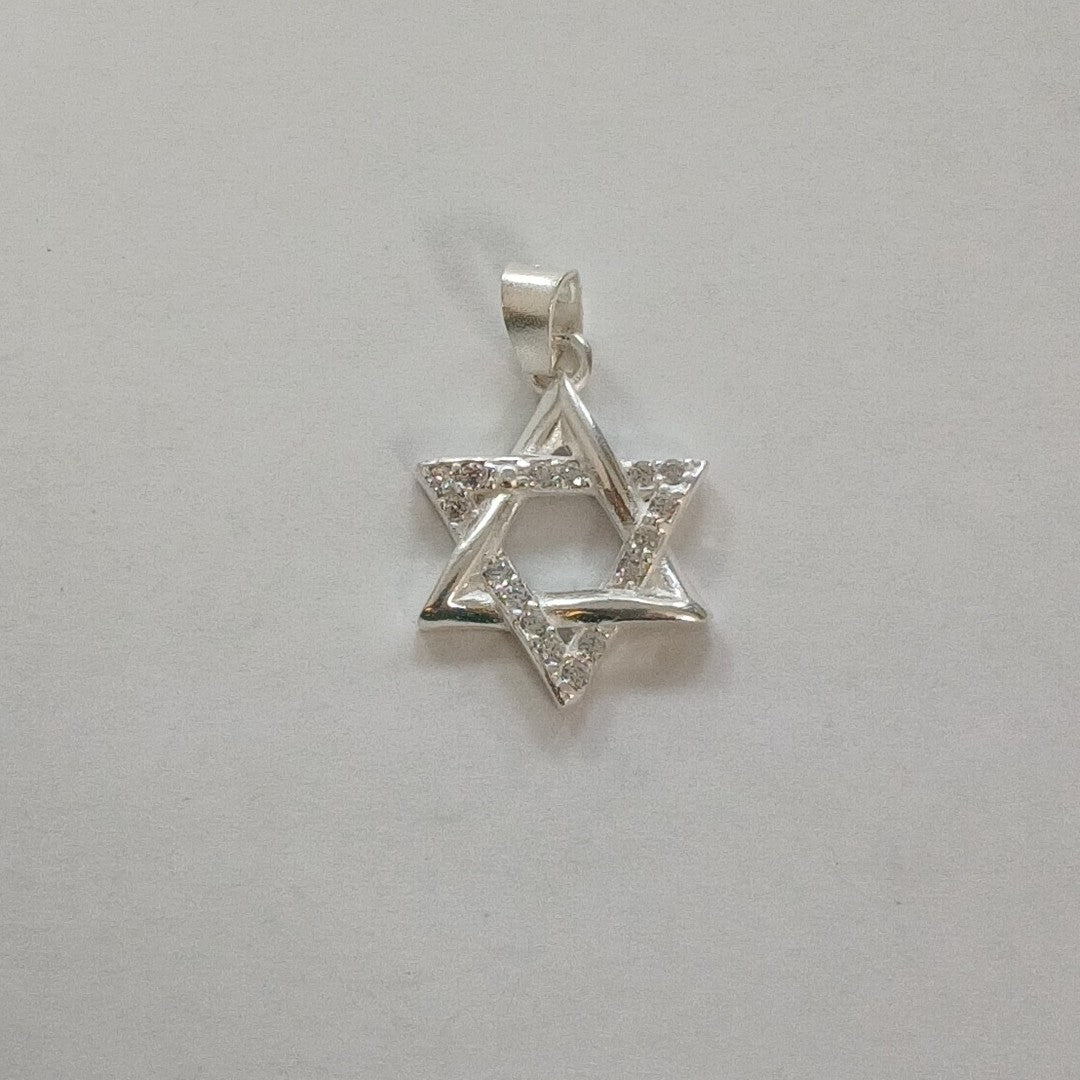 DIJE ESTRELLA DE DAVID C/CIRCONIAS PLATA .925 2.6 GR (NUEVO)