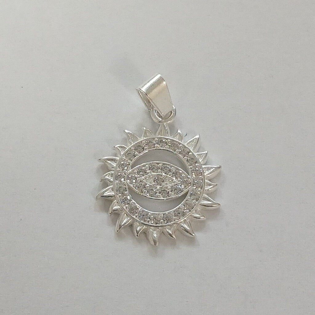 DIJE OJO MAGICO CON CIRCONIAS PLATA .925 2.1 GR (NUEVO)