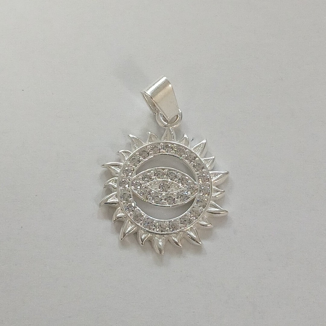 DIJE OJO MAGICO CON CIRCONIAS PLATA .925 2.1 GR (NUEVO)