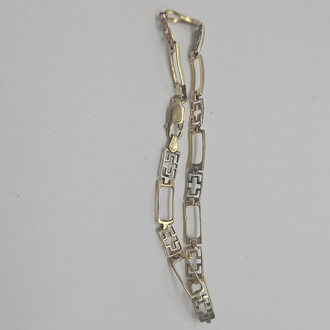 PULSERA ORO COMBINADO 14 K 5.8 GRMS (SEMINUEVO)