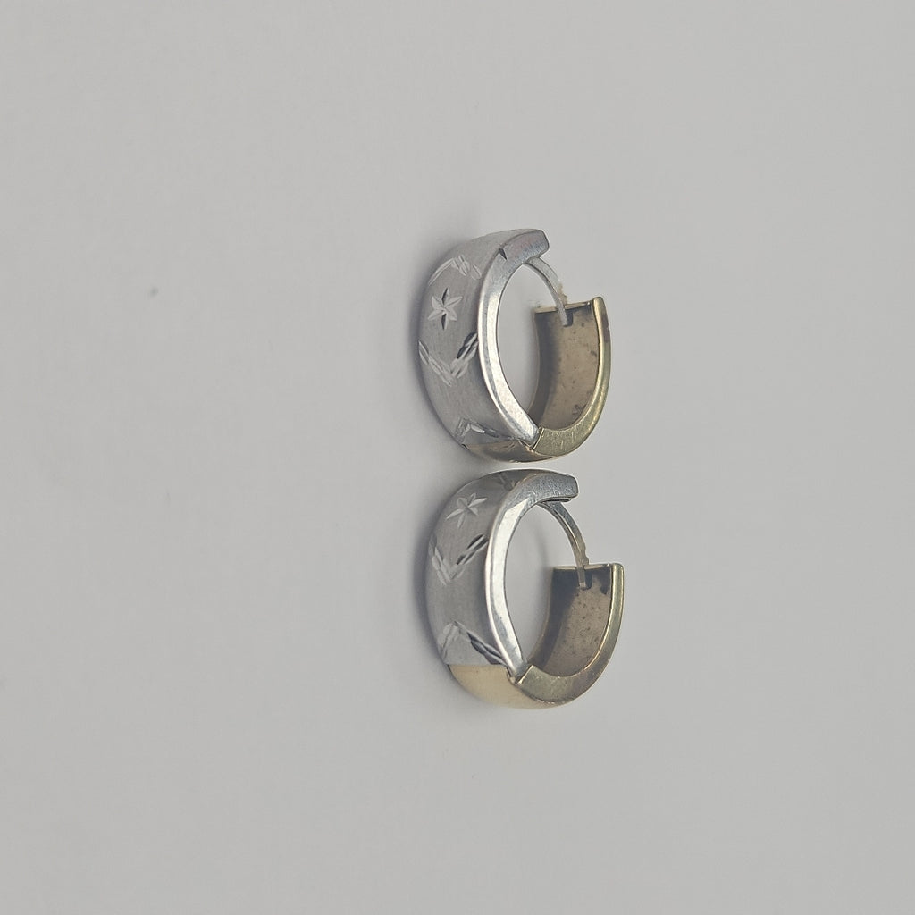 ARRACADAS PAR ORO COMBINADO 14 K 3.2 GRMS (SEMINUEVO)