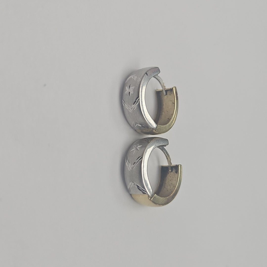 ARRACADAS PAR ORO COMBINADO 14 K 3.2 GRMS (SEMINUEVO)